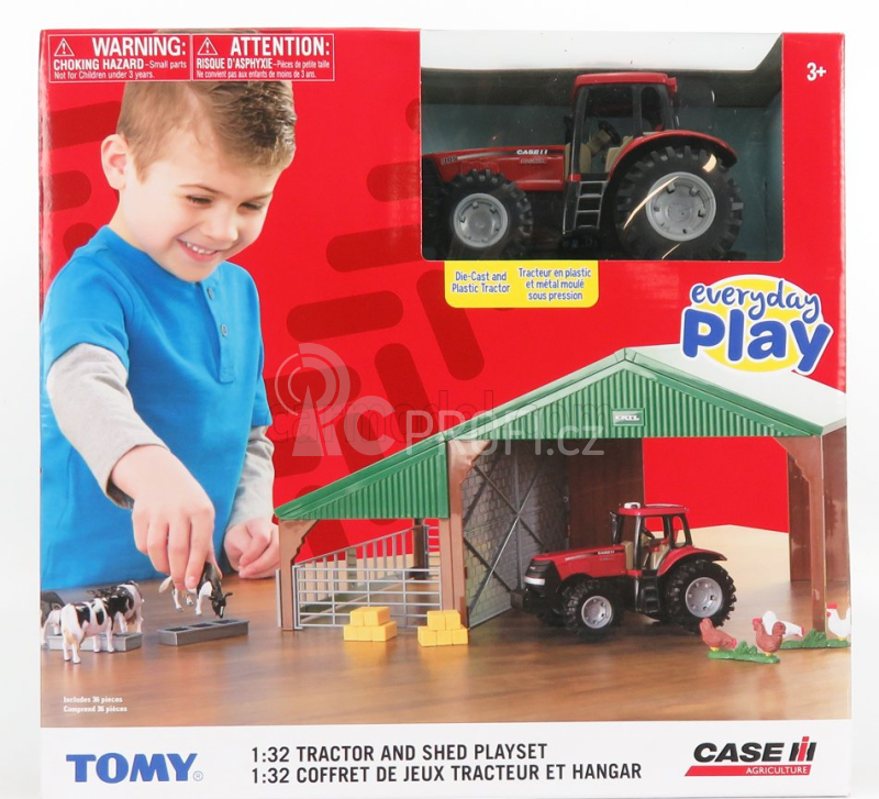Britains Case-ih Optum 305 Traktor se zvířaty a farmou 1:32