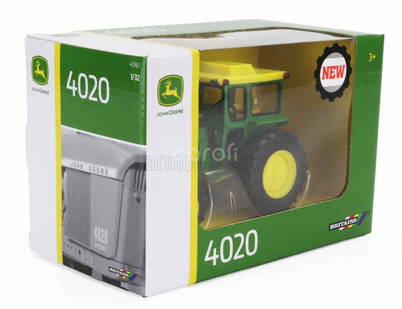Britains John deere 4020 Tractor 1965 1:32 Zelená Žlutá