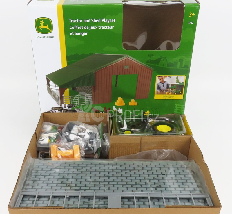Britains John deere 4020 Traktor 1968 se zvířaty a farmou 1:32, zelená