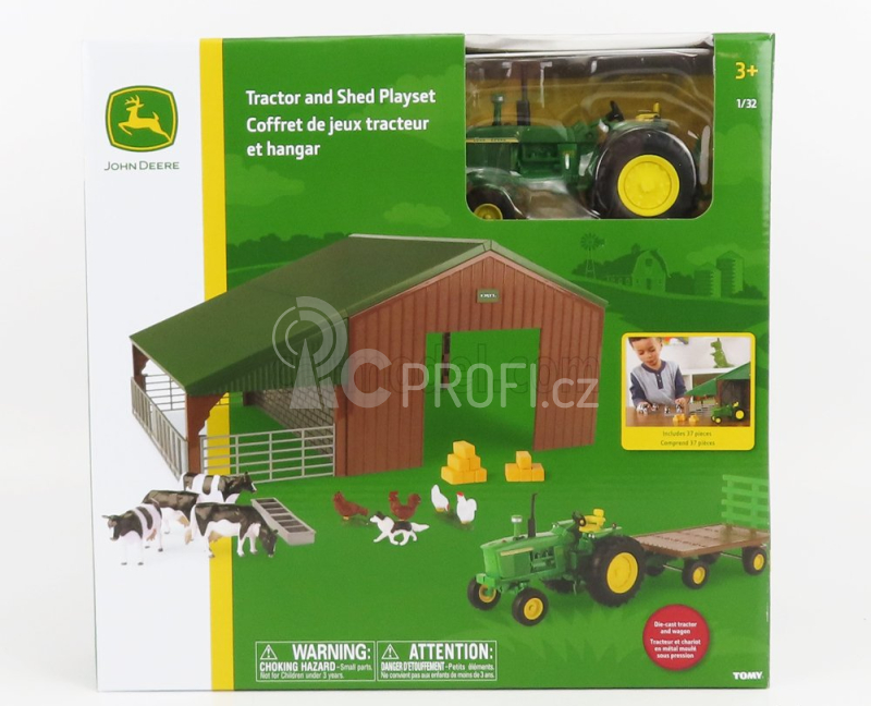 Britains John deere 4020 Traktor 1968 se zvířaty a farmou 1:32, zelená