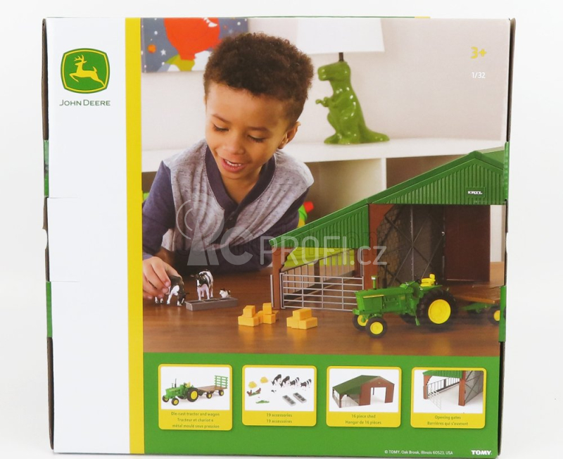 Britains John deere 4020 Traktor 1968 se zvířaty a farmou 1:32, zelená