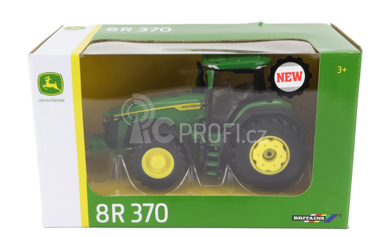 Britains John deere 8r 370 Tractor 2020 1:32 Zelená Žlutá