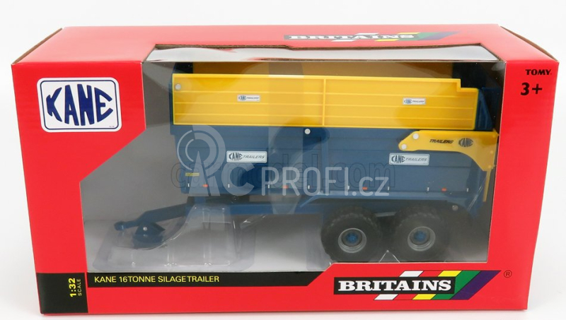 Britains Kane Silage Trailer 16tn - Carrello Cassone Ribaltabile 1:32 Modrá Žlutá