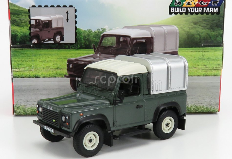 Britains Land rover Land Defender 90 Pick-up Closed 1984 1:32 Zelené Stříbro