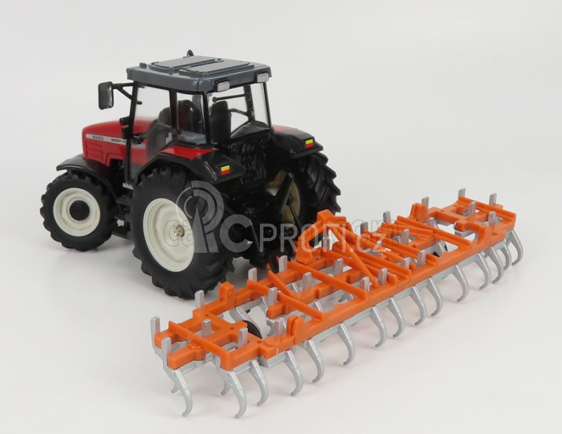 Britains Massey ferguson 6290 Tractor With Trailer 2012 1:32 Červená Oranžová