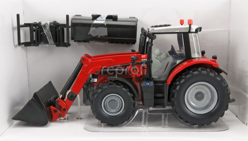 Britains Massey ferguson 6616 Tractor With Front Loader - Scraper 2016 1:32 Červená Stříbrná