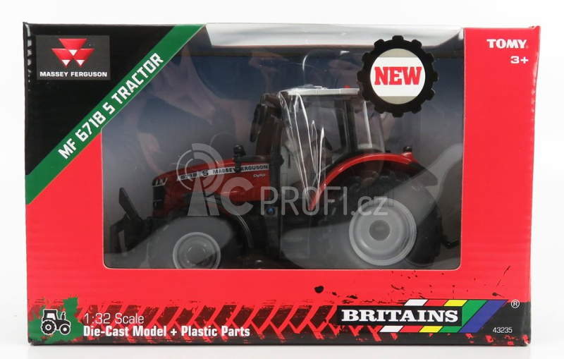 Britains Massey ferguson 6718 Tractor 2016 1:32 Červená Stříbrná