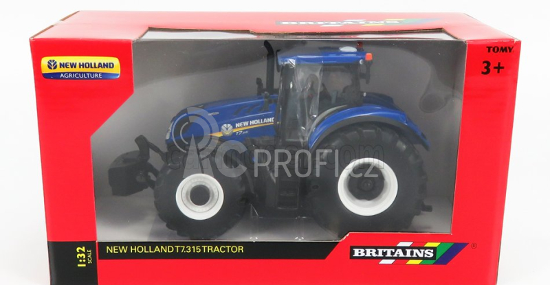 Britains New holland T7.315 Tractor 2018 1:32 Modrá Černá