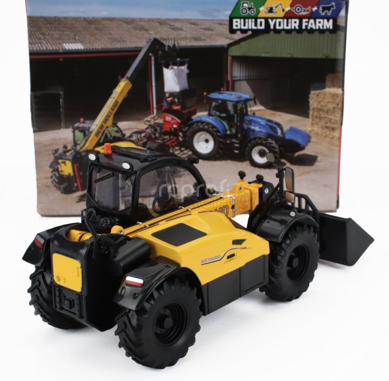 Britains New holland Th7.4z Panoramic Telescopic Ruspa Gommata Tractor - Scraper - Elevatore 1:32 Černá Žlutá