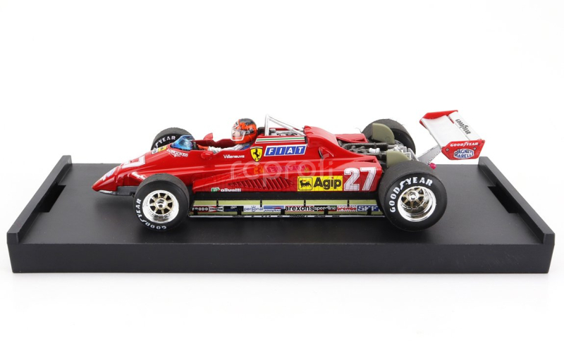 Brumm Ferrari F1  126c2 N 27 2nd San Marino Imola Gp 1982 Gilles Villeneuve - With Driver Figure 1:43 Red