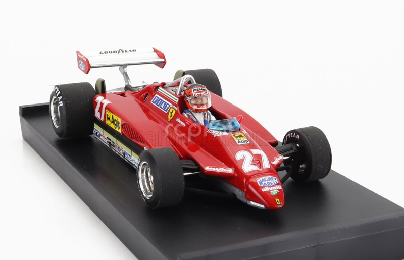Brumm Ferrari F1  126c2 N 27 2nd San Marino Imola Gp 1982 Gilles Villeneuve - With Driver Figure 1:43 Red