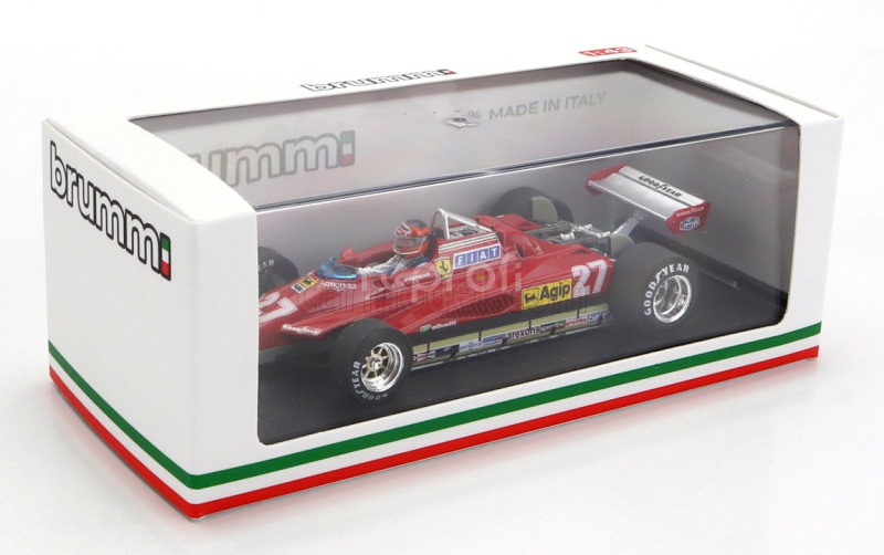 Brumm Ferrari F1  126c2 N 27 2nd San Marino Imola Gp 1982 Gilles Villeneuve - With Driver Figure 1:43 Red