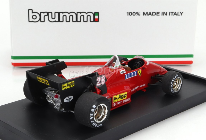 Brumm Ferrari F1  126c4 N 28 Belgium Gp 1984 Rene Arnoux 1:43 Červená Černá