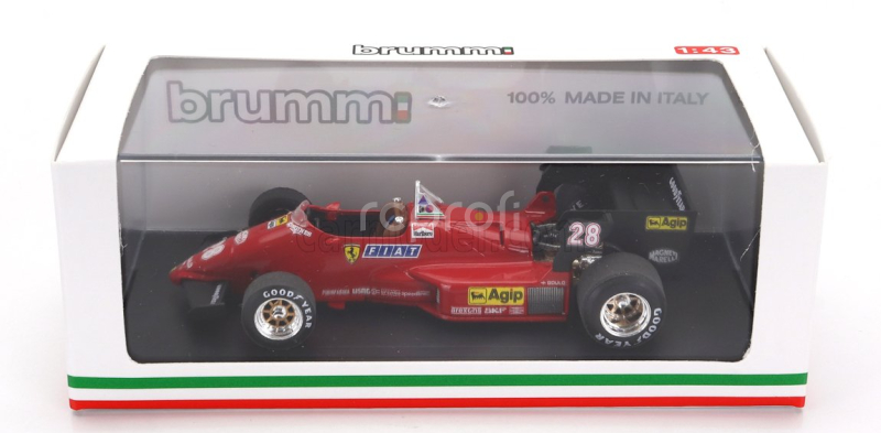 Brumm Ferrari F1  126c4 N 28 Belgium Gp 1984 Rene Arnoux 1:43 Červená Černá