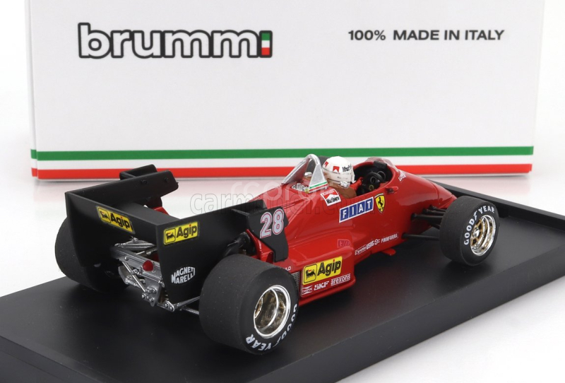 Brumm Ferrari F1  126c4 N 28 Belgium Gp 1984 Rene Arnoux - With Driver Figure 1:43 Červená Černá