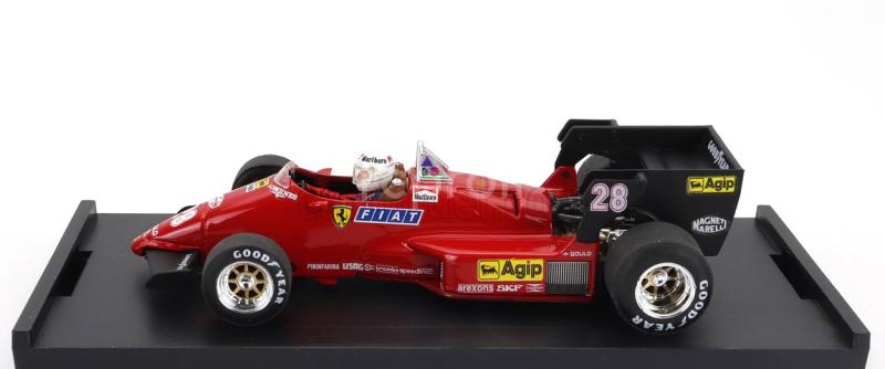 Brumm Ferrari F1  126c4 N 28 Belgium Gp 1984 Rene Arnoux - With Driver Figure 1:43 Červená Černá