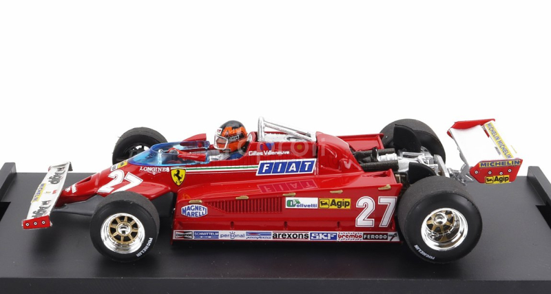 Brumm Ferrari F1  126ck Turbo N 27 Italy Gp 1981 Gilles Villeneuve - With Driver Figure 1:43 Red