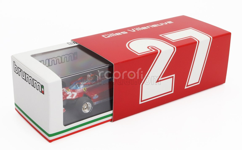 Brumm Ferrari F1  126ck Turbo N 27 Italy Gp 1981 Gilles Villeneuve - With Driver Figure 1:43 Red