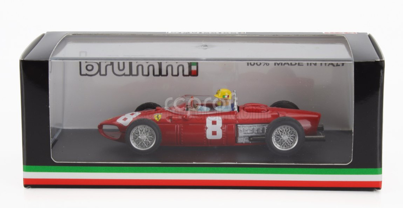 Brumm Ferrari F1  156 N 8 Italy Monza Gp 1961 Ricardo Rodriguez - With Driver Figure 1:43 Red
