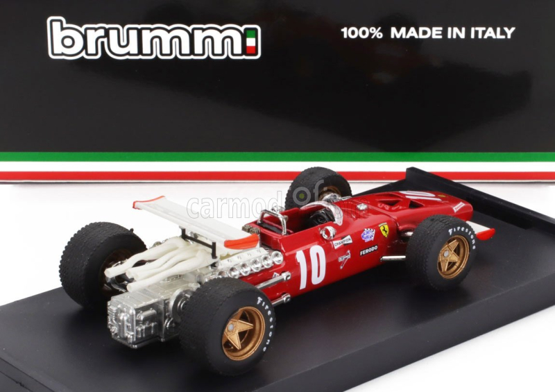 Brumm Ferrari F1 312 N 10 Italy Gp 1969 Pedro Rodriguez 1:43 Červená Bílá