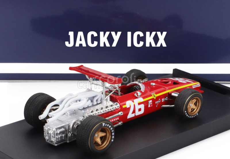 Brumm Ferrari F1  312 N 26 Winner France Gp 1968 Jacky Ickx 1:43 Červená Bílá
