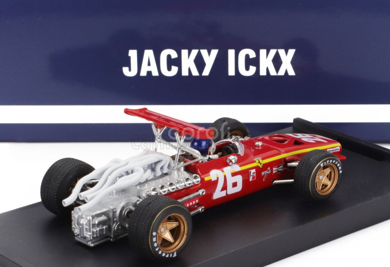 Brumm Ferrari F1  312 N 26 Winner France Gp 1968 Jacky Ickx - With Driver Figure 1:43 Červená Bílá
