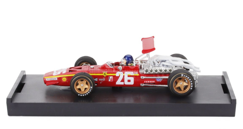 Brumm Ferrari F1  312 N 26 Winner France Gp 1968 Jacky Ickx - With Driver Figure 1:43 Červená Bílá