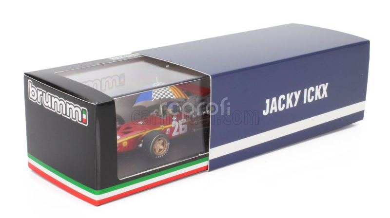 Brumm Ferrari F1  312 N 26 Winner France Gp 1968 Jacky Ickx - With Pilot Figure And Umbrella 1:43 Červená Bílá