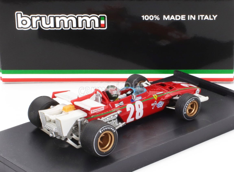 Brumm Ferrari F1  312b N 28 Belgium Gp 1970 Ignazio Giunti - With Driver Figure 1:43 Červená Bílá
