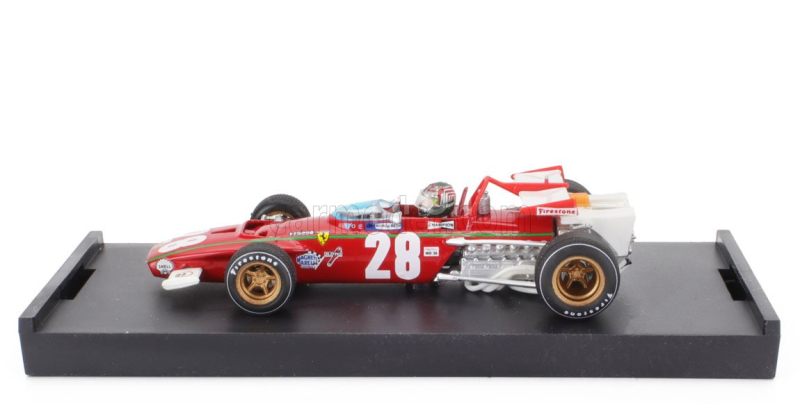 Brumm Ferrari F1  312b N 28 Belgium Gp 1970 Ignazio Giunti - With Driver Figure 1:43 Červená Bílá
