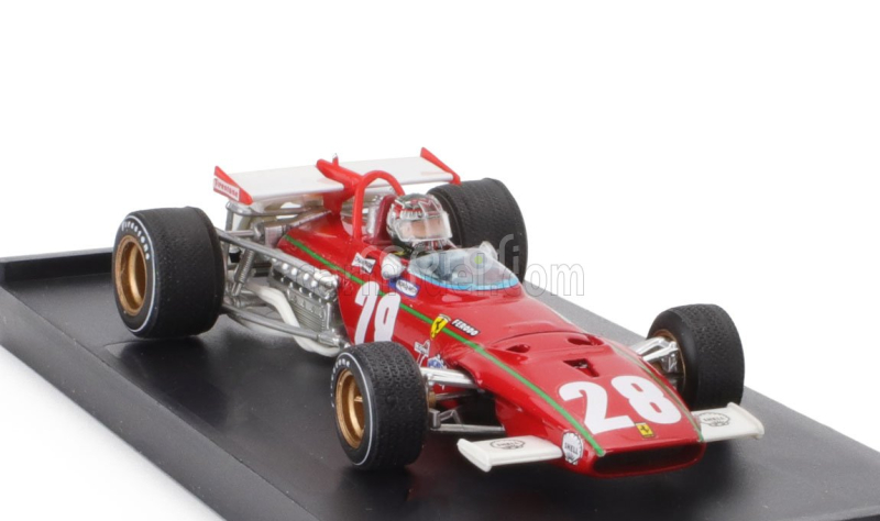 Brumm Ferrari F1  312b N 28 Belgium Gp 1970 Ignazio Giunti - With Driver Figure 1:43 Červená Bílá