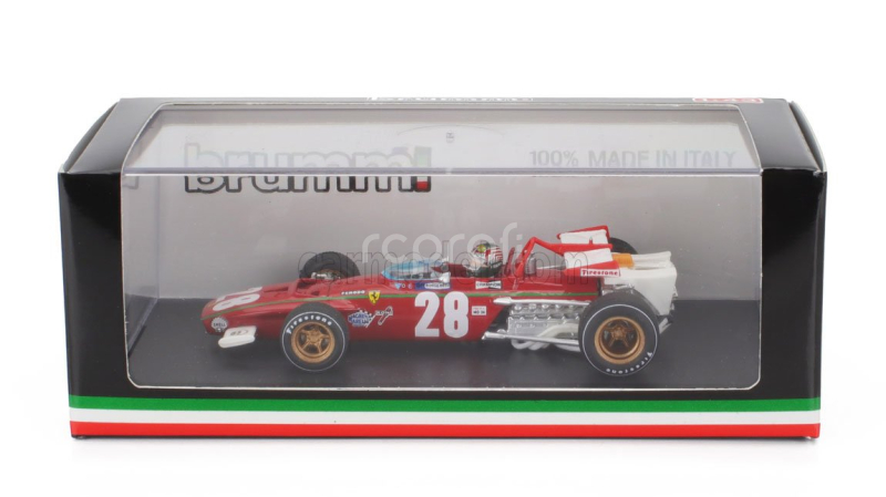 Brumm Ferrari F1  312b N 28 Belgium Gp 1970 Ignazio Giunti - With Driver Figure 1:43 Červená Bílá