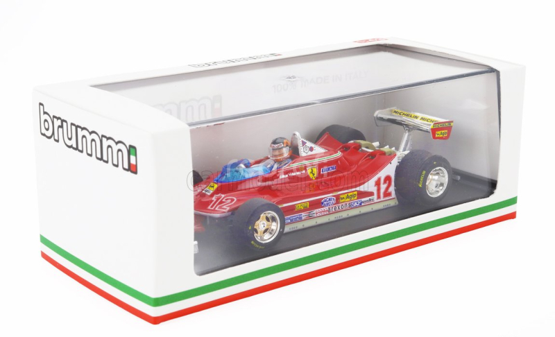 Brumm Ferrari F1  312t4 N 12 2nd Gp French Gp 1979 Gilles Villeneuve - With Driver Figure 1:43 Red