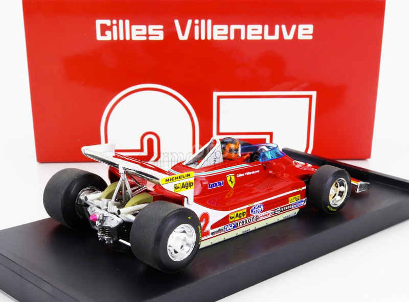 Brumm Ferrari F1  312t4 N 12 Monaco Gp 1979 Gilles Villeneuve - With Driver Figure 1:43 Red