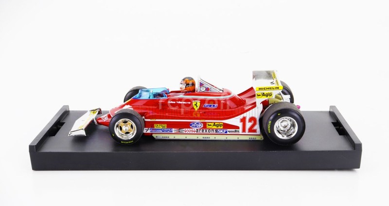 Brumm Ferrari F1  312t4 N 12 Monaco Gp 1979 Gilles Villeneuve - With Driver Figure 1:43 Red