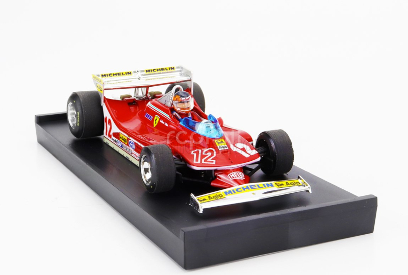 Brumm Ferrari F1  312t4 N 12 Monaco Gp 1979 Gilles Villeneuve - With Driver Figure 1:43 Red