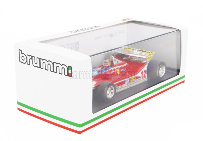 Brumm Ferrari F1  312t4 N 12 Monaco Gp 1979 Gilles Villeneuve - With Driver Figure 1:43 Red