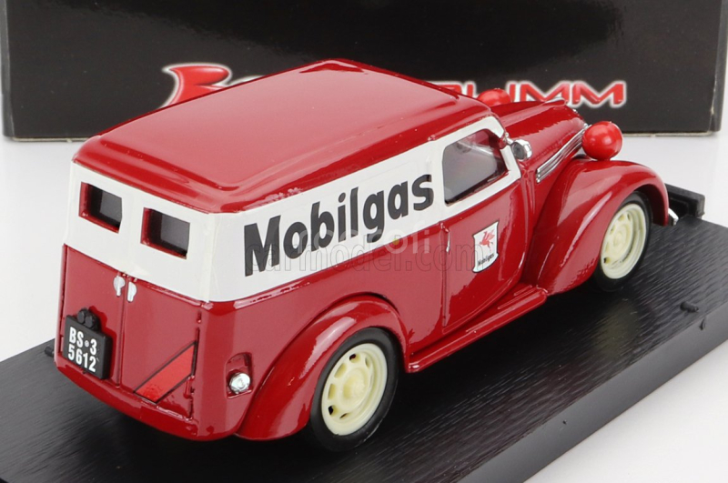 Brumm Fiat 1100 E Van Mobilgas 1956 1:43 Červená Bílá