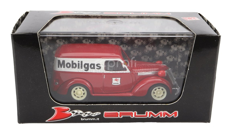 Brumm Fiat 1100 E Van Mobilgas 1956 1:43 Červená Bílá