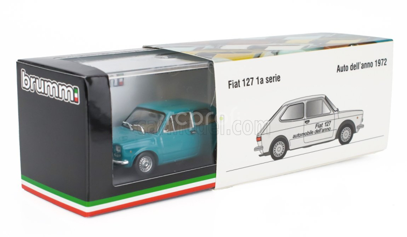 Brumm Fiat 127 1-series 1971 - Beige Interior 1:43 Verde Lago - Zelená