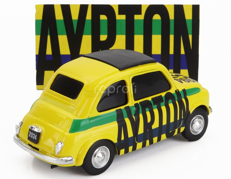 Brumm Fiat 500 Brums Ayrton - 30th Anniversary 1994-2024 1:43 Žlutá Zelená
