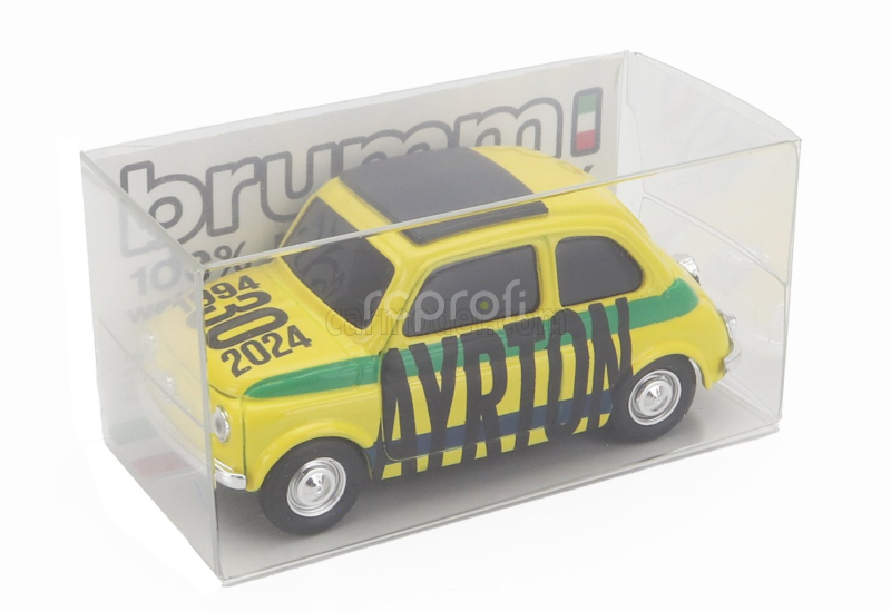 Brumm Fiat 500 Brums Ayrton - 30th Anniversary 1994-2024 1:43 Žlutá Zelená