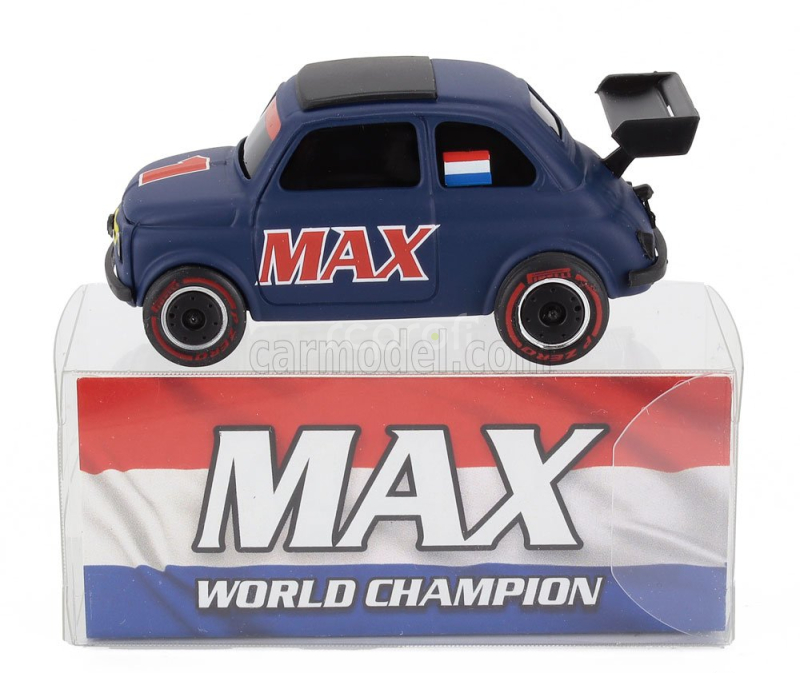 Brumm Fiat 500 Brums Livery Max N 1 World Champion 2024 - F1 Wheels 1:43 Matt Blue