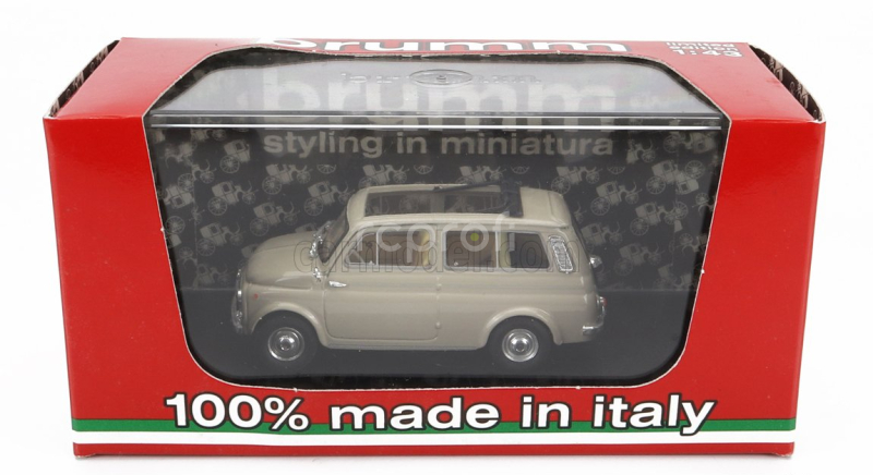 Brumm Fiat 500 Giardiniera - Tetto Aperto - Open Roof 1960 1:43 Beige