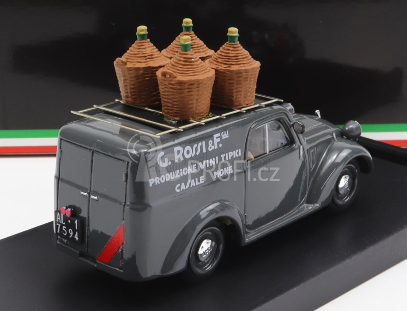 Brumm Fiat 500b Dodávka Produzione Vini Tipici G.rossi E Figli 1941 1:43, šedá