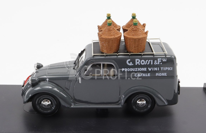 Brumm Fiat 500b Dodávka Produzione Vini Tipici G.rossi E Figli 1941 1:43, šedá