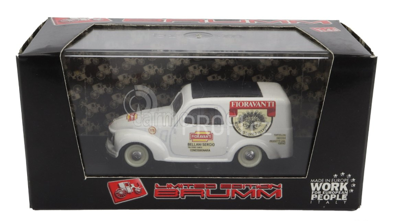 Brumm Fiat 500c Van Fioravanti 1950 1:43 Bílá