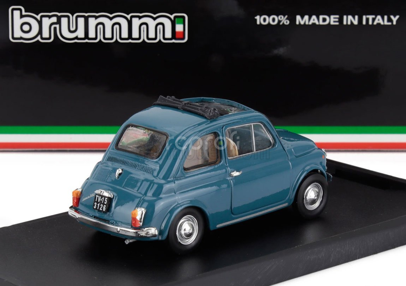 Brumm Fiat 500f Tetto Aperto - Open 1965 1:43 Modré Médium