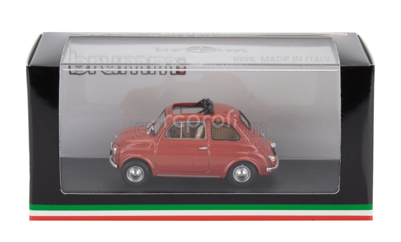 Brumm Fiat 500f Tetto Aperto - Open 1965 1:43 Rosso Corallo Chiaro - Červená