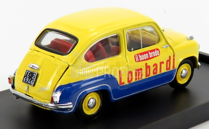 Brumm Fiat 600 Brodo Lombardi 1960 1:43 Žlutá Modrá